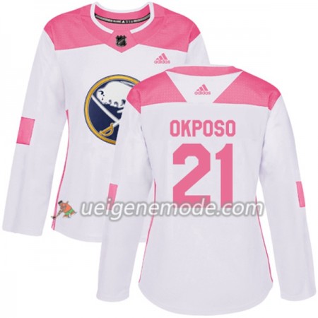Dame Eishockey Buffalo Sabres Trikot Kyle Okposo 21 Adidas 2017-2018 Weiß Pink Fashion Authentic